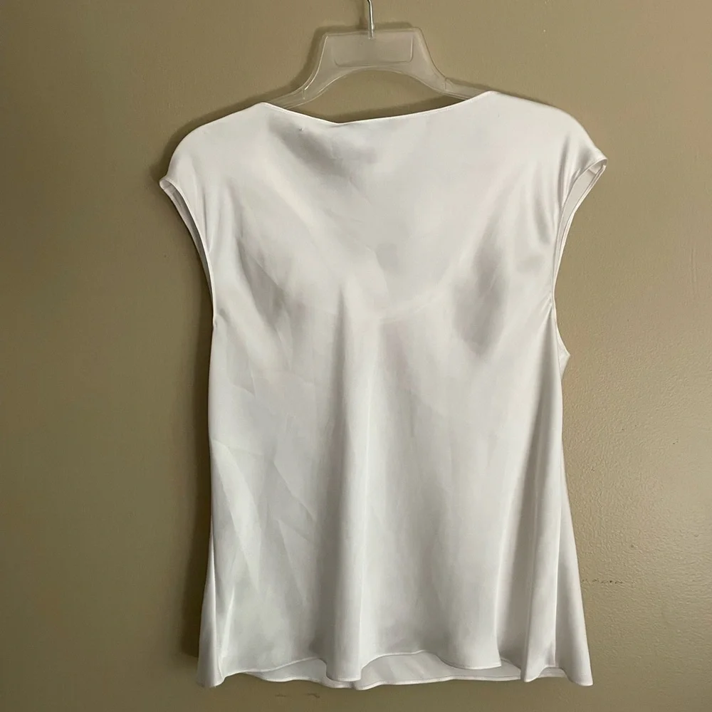 THEORY 
Cowl Neck Top in Crushed Satin 
Flat Ivory
Sz. L - Picture 7 of 7